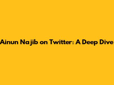 Ainun Najib on Twitter: A Deep Dive