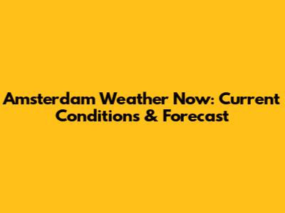 Amsterdam Weather Now: Current Conditions & Forecast