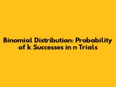 Binomial Distribution: Probability of k Successes in n Trials