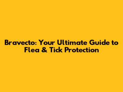 Bravecto: Your Ultimate Guide to Flea & Tick Protection