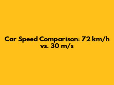Car Speed Comparison: 72 km/h vs. 30 m/s