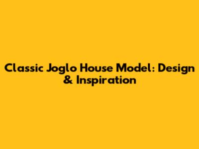 Classic Joglo House Model: Design & Inspiration