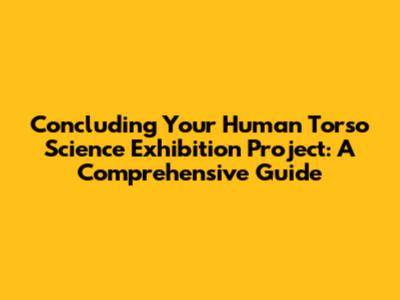 Concluding Your Human Torso Science Exhibition Project: A Comprehensive Guide