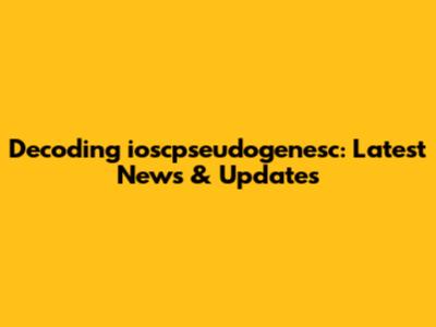 Decoding ioscpseudogenesc: Latest News & Updates