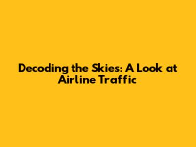 Decoding the Skies: A Look at Airline Traffic
