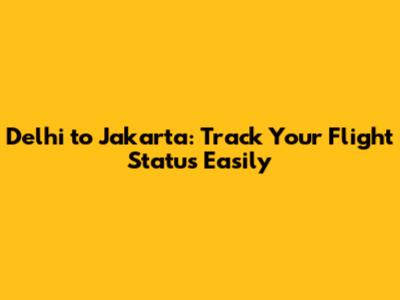 Delhi to Jakarta: Track Your Flight Status Easily