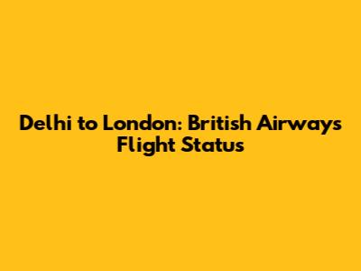 Delhi to London: British Airways Flight Status