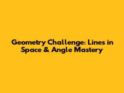 Geometry Challenge: Lines in Space & Angle Mastery
