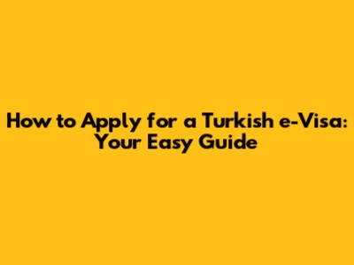 How to Apply for a Turkish e-Visa: Your Easy Guide
