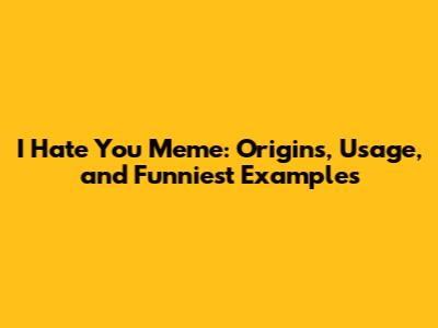 I Hate You Meme: Origins, Usage, and Funniest Examples