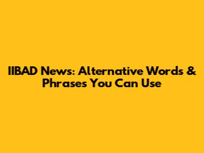 IIBAD News: Alternative Words & Phrases You Can Use