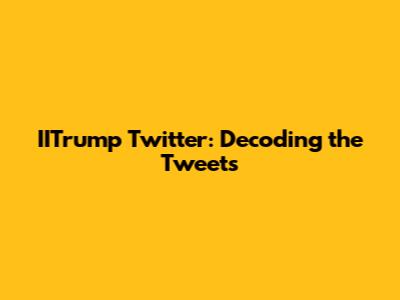 IITrump Twitter: Decoding the Tweets