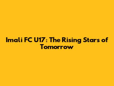 Imali FC U17: The Rising Stars of Tomorrow