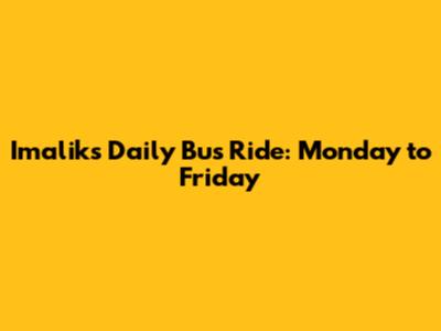 Imalik's Daily Bus Ride: Monday to Friday