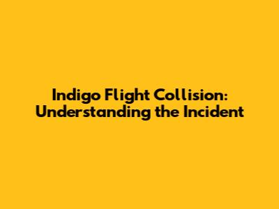 Indigo Flight Collision: Understanding the Incident