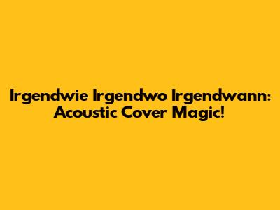 Irgendwie Irgendwo Irgendwann: Acoustic Cover Magic!