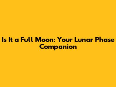 Is It a Full Moon: Your Lunar Phase Companion