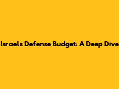 Israel's Defense Budget: A Deep Dive