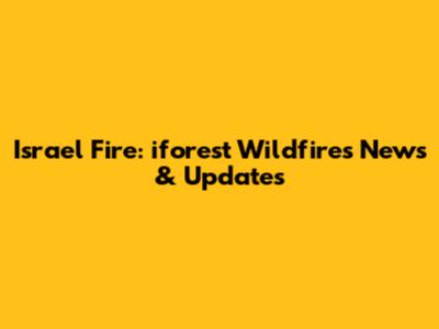 Israel Fire: iforest Wildfires News & Updates