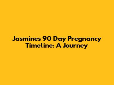 Jasmine's 90 Day Pregnancy Timeline: A Journey