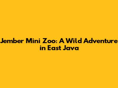 Jember Mini Zoo: A Wild Adventure in East Java