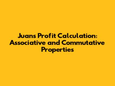 Juan's Profit Calculation: Associative and Commutative Properties