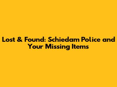 Lost & Found: Schiedam Police and Your Missing Items