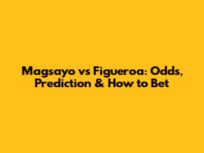 Magsayo vs Figueroa: Odds, Prediction & How to Bet