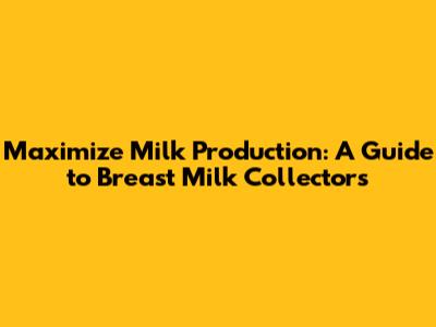 Maximize Milk Production: A Guide to Breast Milk Collectors