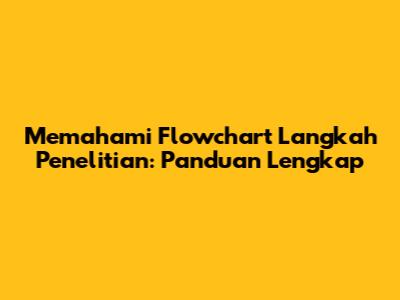 Memahami Flowchart Langkah Penelitian: Panduan Lengkap