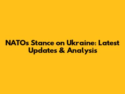 NATO's Stance on Ukraine: Latest Updates & Analysis