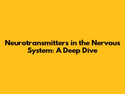 Neurotransmitters in the Nervous System: A Deep Dive