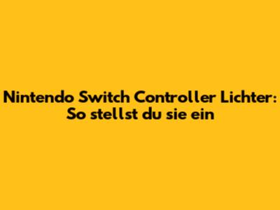 Nintendo Switch Controller Lichter: So stellst du sie ein