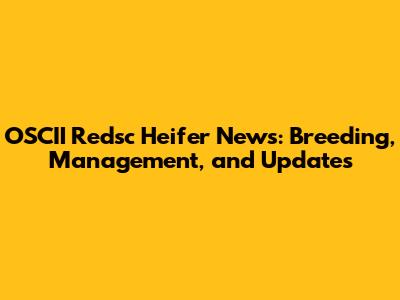 OSCII Redsc Heifer News: Breeding, Management, and Updates
