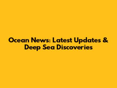 Ocean News: Latest Updates & Deep Sea Discoveries