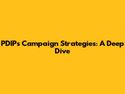 PDIP's Campaign Strategies: A Deep Dive