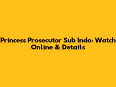 Princess Prosecutor Sub Indo: Watch Online & Details