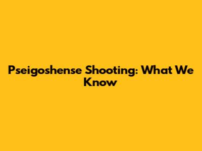 Pseigoshense Shooting: What We Know