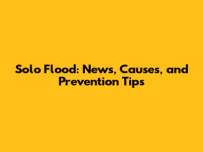Solo Flood: News, Causes, and Prevention Tips