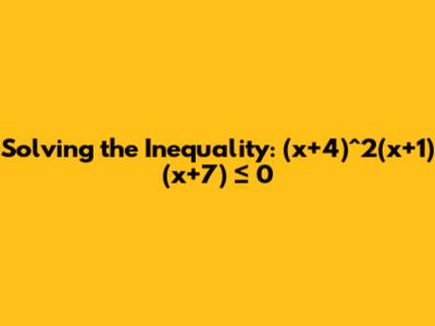 Solving the Inequality: (x+4)^2(x+1)(x+7) ≤ 0