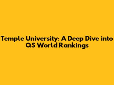 Temple University: A Deep Dive into QS World Rankings