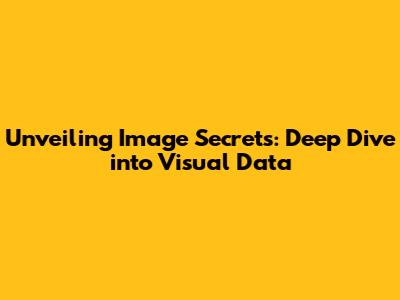 Unveiling Image Secrets: Deep Dive into Visual Data