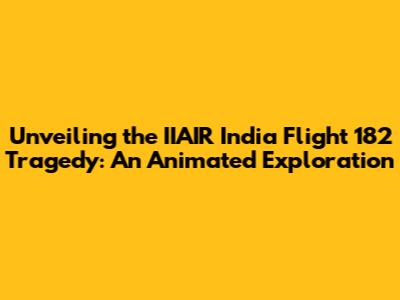 Unveiling the IIAIR India Flight 182 Tragedy: An Animated Exploration