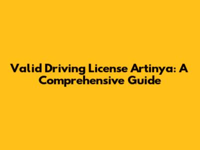 Valid Driving License Artinya: A Comprehensive Guide